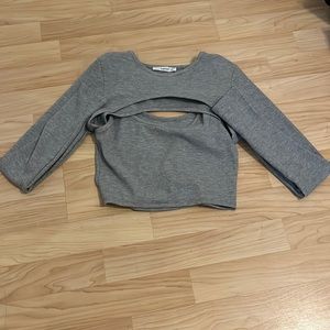 Long Sleeve Timing Cropped Shirt
